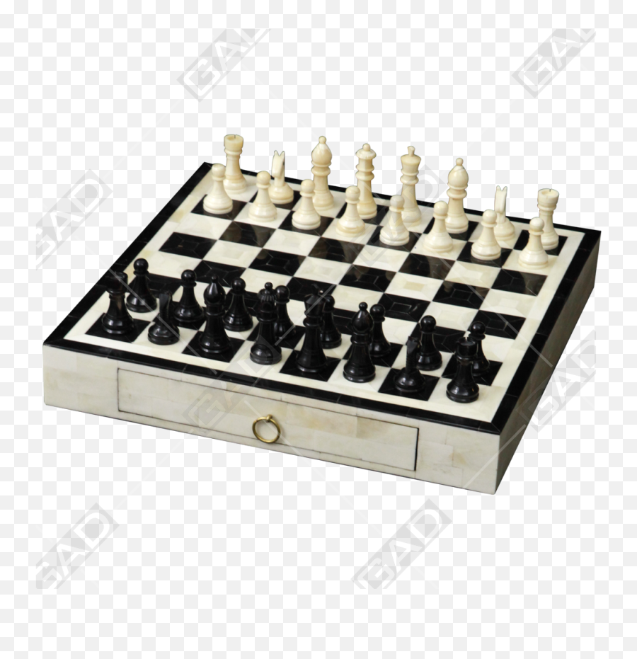 Eradinus Bone And Horn Chess Board Png Pieces