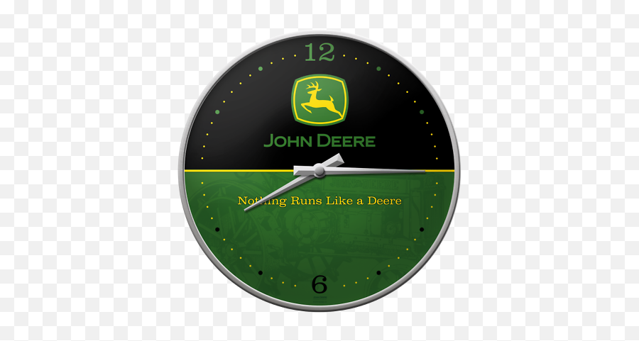 Nostalgic Art Wall Clock John Deere - John Deere Sign Png,John Deere Logo Images