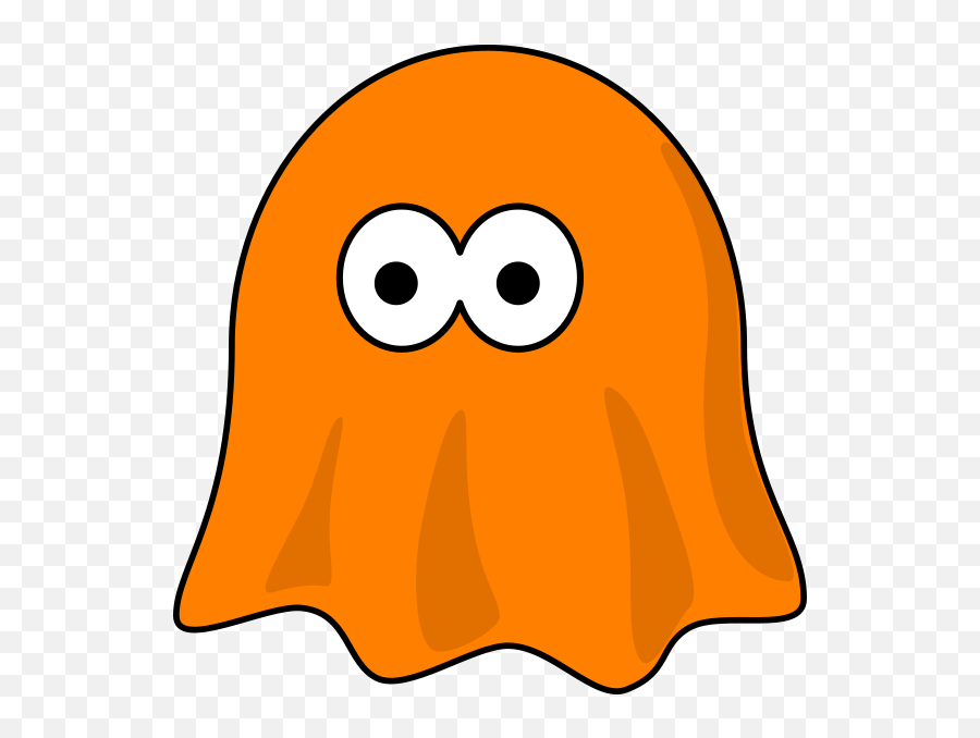 Orange Ghost Clip Art - Vector Clip Art Online Orange Ghost Clipart Png,Ghost Clipart Png