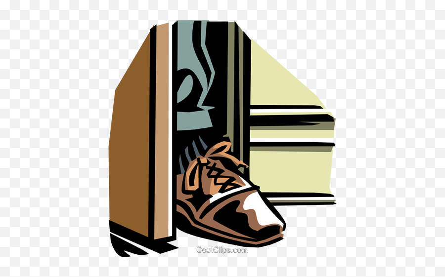 Foot In The Door Royalty Free Vector Clip Art Illustration - Foot In The Door Vector Png,Door Clipart Png