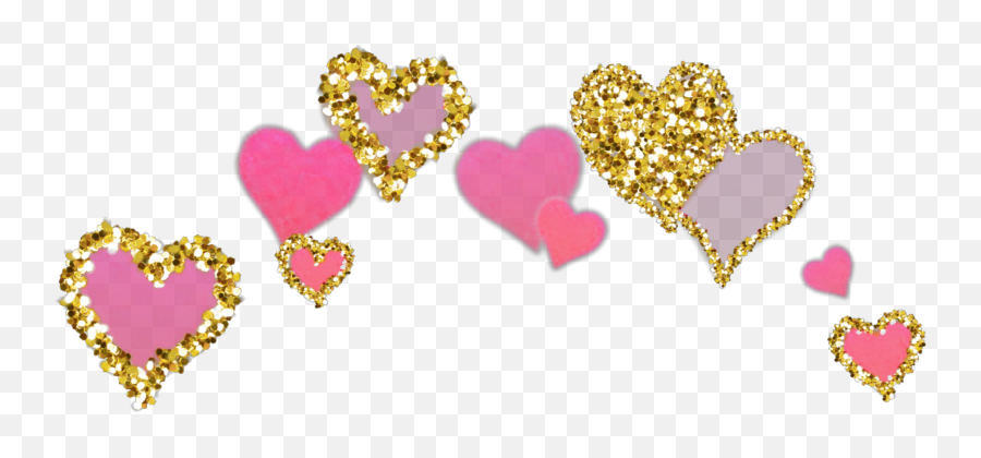 Hearts Heart Golden Gold Glittery Glitter Sparkles - Hearts Png,Gold Sparkles Png