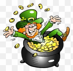 Leprechaun Burying Pot Of Gold - Transparent Background png