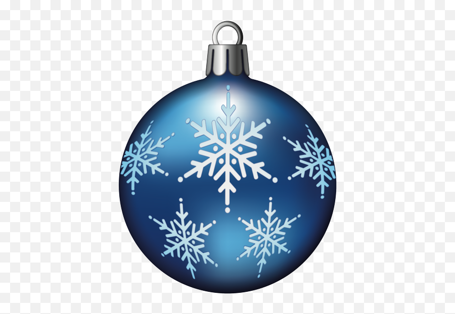 Blue And Snowflake Christmas Bauble - Christmas Ornament Png,Snowflake Emoji Png