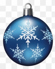 Blue And Snowflake Christmas Bauble - Ornament png