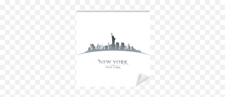 New York City Skyline Silhouette White Background Wall Mural U2022 Pixers - We Live To Change Png,New York Skyline Silhouette Png