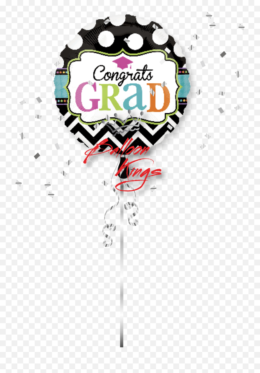 Download Congrats Grad Dots And Chevron - Amscan Dream Big Balloon Png,Congrats Png