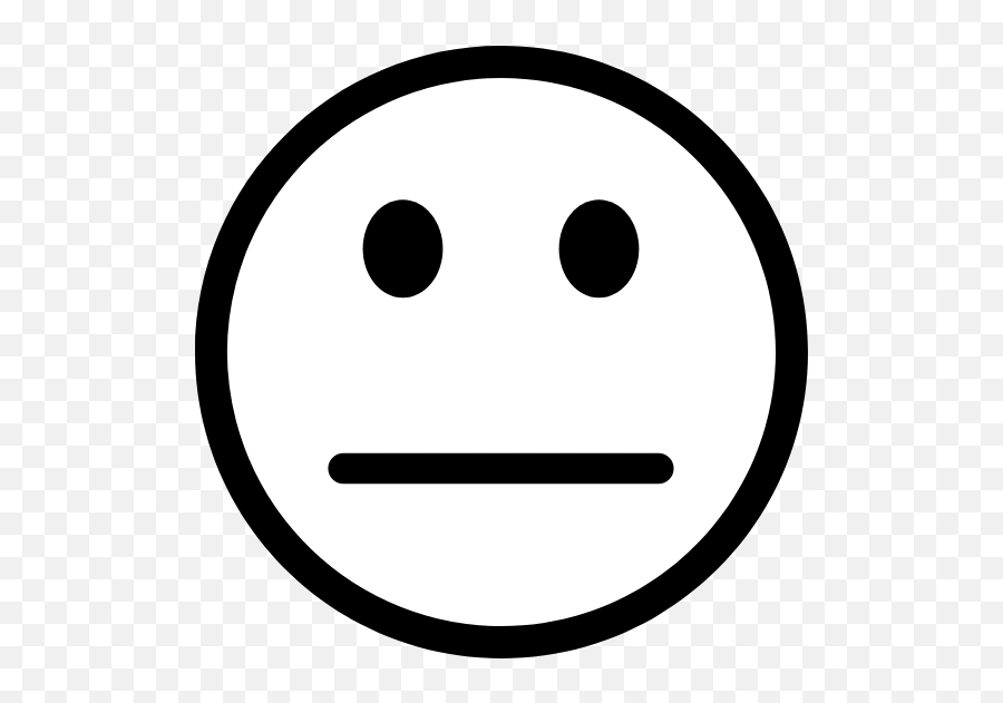Neutral Smiley Face Graphic Picmonkey Graphics - Neutral Emoticon Black And White Png,Smiley Face Emoji Png