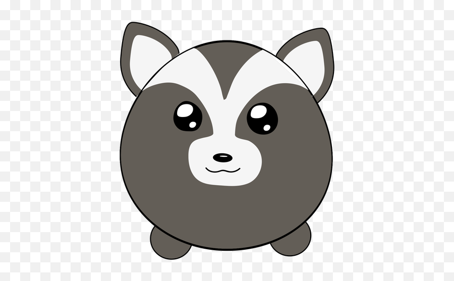 Raccoon Cute Puffy Muzzle Flat - Clip Art Png,Raccoon Transparent Background