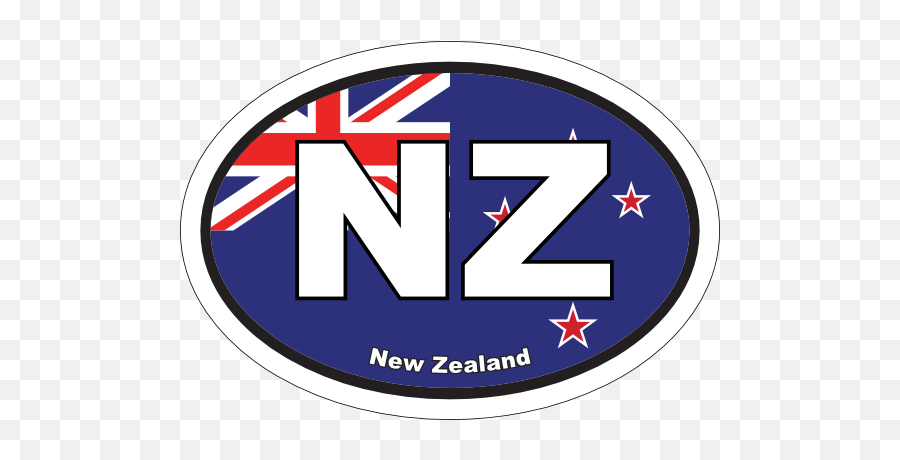 New Zealand Nz Flag Oval Sticker - New Zealand Flag Png,New Zealand Flag Png