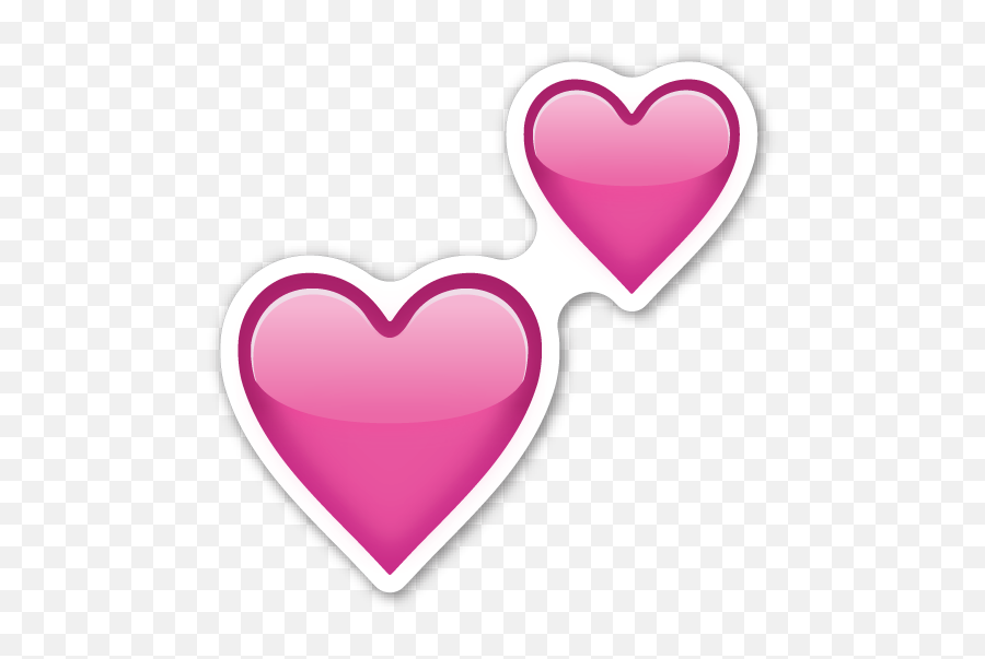 Two Hearts Emojis Heart Emoji Stickers - Transparent Background Pink Heart Png,Wet Emoji Png