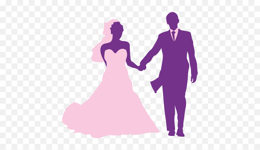 Happy Wedding Couple Silhouette - Transparent Png U0026 Svg Newlyweds Png,Wedding Couple Png