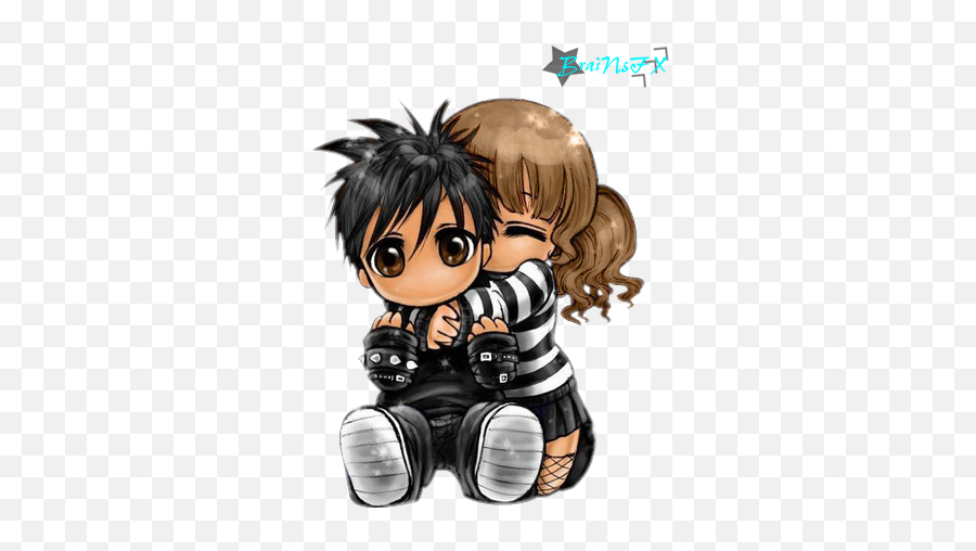 Anime Emo Love - Want To Hug You Right Now Png,Anime Couple Png