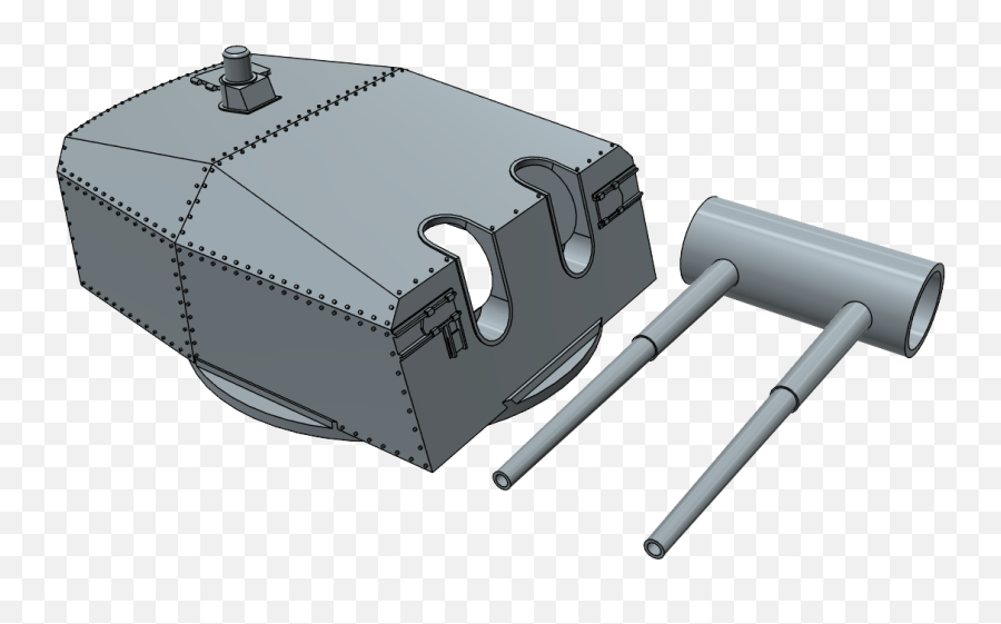 196 Bismarck Tirpitz Scharnhorst And Gneisenau 15 Cm Turret With Bar - Metalworking Hand Tool Png,Sledgehammer Png