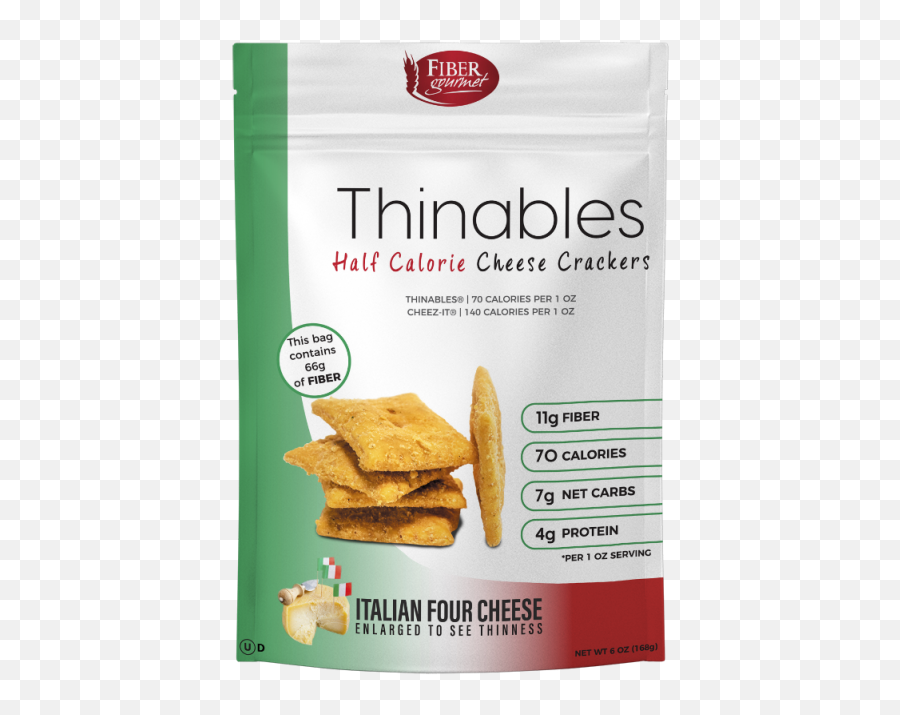 Thinables Italian Four Cheese Low Carb Crackers High Fiber 6 Oz 3 Pack - Cheese Png,Cheez It Png