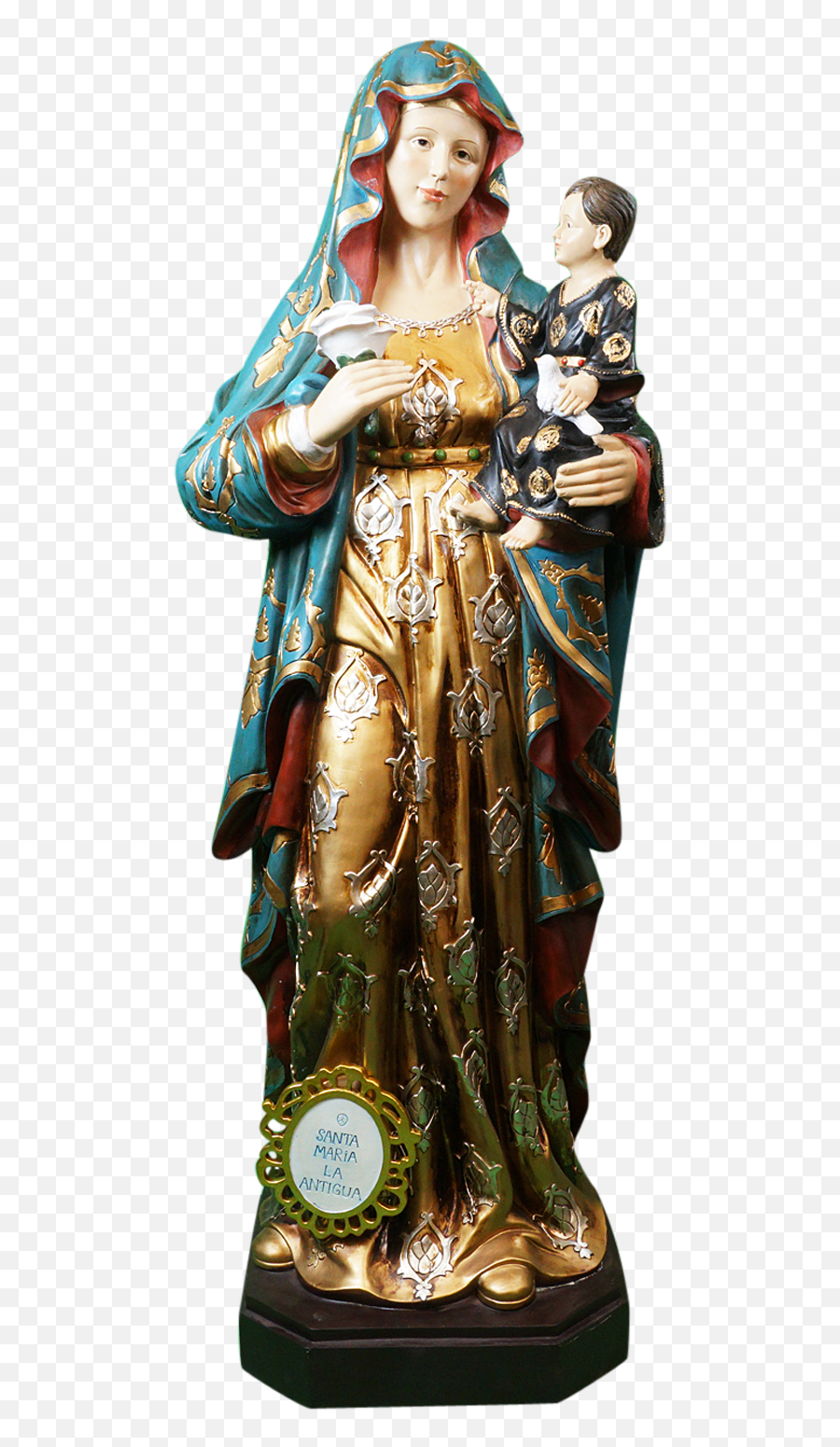 Statue Virgin Mary With Baby Jesus Porcelain - Religious Item Png,Baby Jesus Png