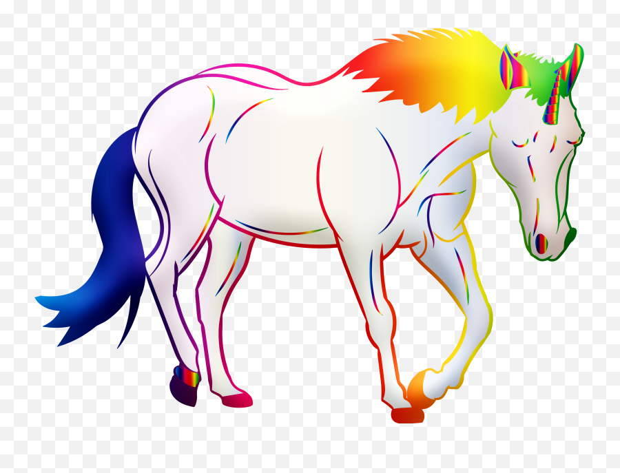 Unicorn Horse Rainbow Drawing - Four Unicorns Png,Rainbow Unicorn Png