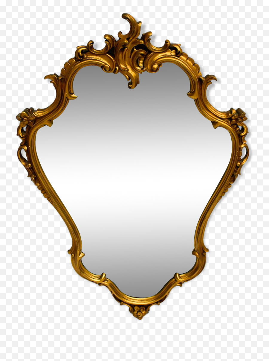 Large Mirror Arabesque Gold Frame Vintage Baroque Style 67 X 100 Cm Selency - Miroir Arabesque Png,Vintage Gold Frame Png