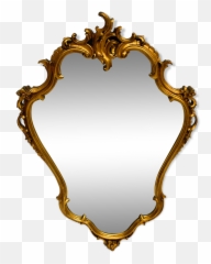 Large Mirror Arabesque Gold Frame Vintage Baroque Style 67 X 100 Cm Selency - Miroir Arabesque png