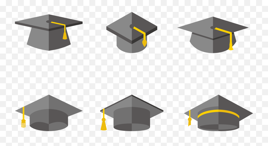 Graduation Hat Flat Vector Transparent - Graduation Hat Simple Transparent Png,Graduation Cap Vector Png