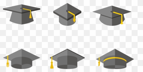 Graduation Hat Flat Vector Transparent - Simple png