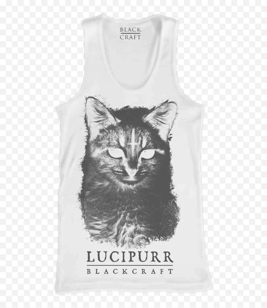 Lucipurr - White Tank Top Black Craft White Tank Top Sleeveless Png,Drake Ovoxo Logo