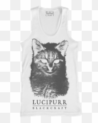 Lucipurr - White Tank Top Black Craft tank top Sleeveless png