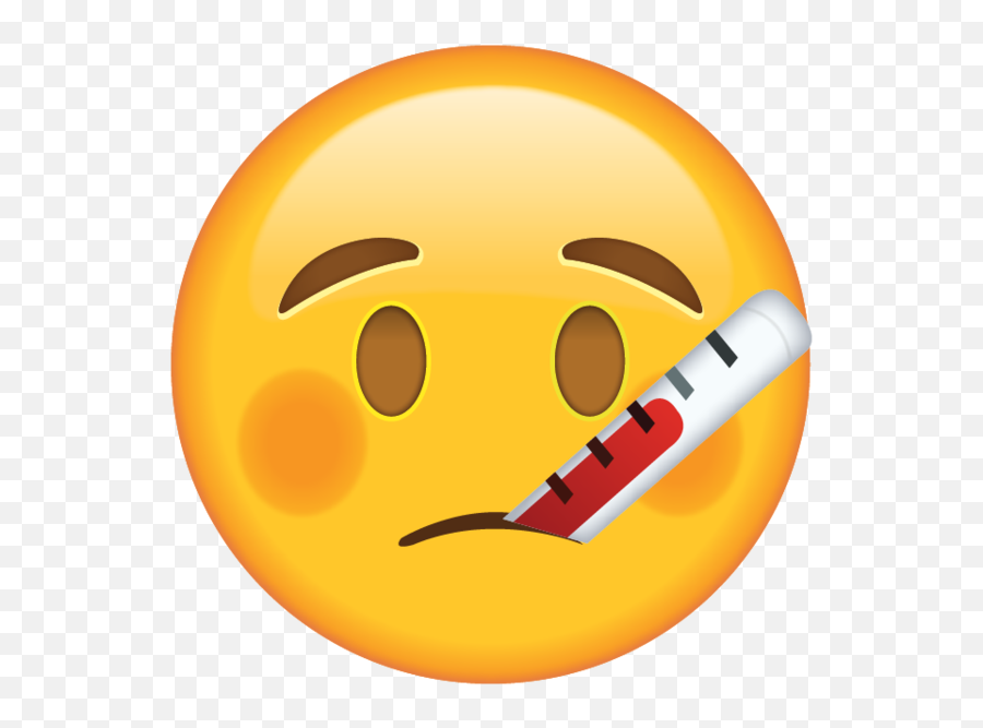 Face With Thermometer Emoji Sick Funny - Sick Emoji Png,Weather Icon Meanings