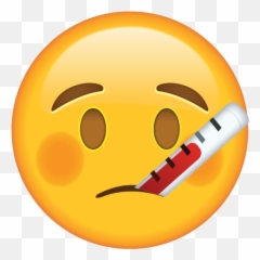 Face With Thermometer Emoji Sick Funny - Sick Emoji Png,Weather Icon Meanings