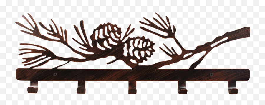 Download Iron Pine Branch Coat Rack - Iron Pinecone Welcome Coat Rack Png,Pine Branch Png