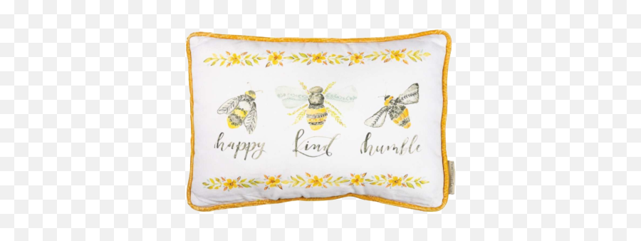 Bee Happy Kind Humble Pillow - Throw Pillow Png,Pillow Png