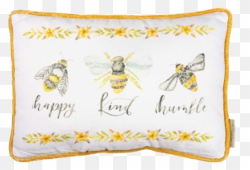 Bee Happy Kind Humble Pillow - Throw Pillow Png,Pillow Png