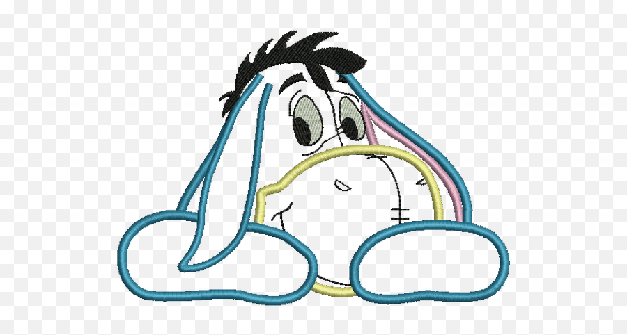 Eeyore Winnie The Pooh Character Applique Embroidery Designs Instant Download - Cartoon Png,Eeyore Transparent