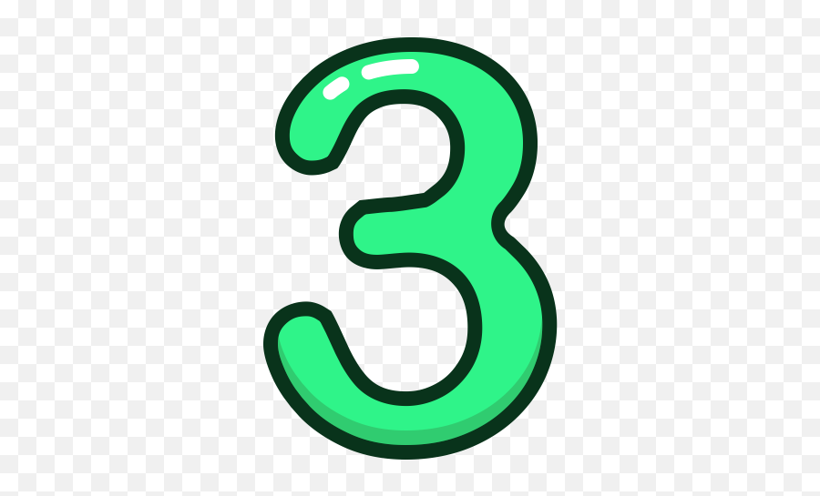 Green Number Numbers Study Three - 5 Verde Png,Free Circle Icon Numbers