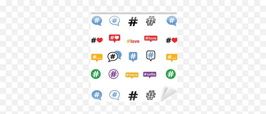 Wallpaper Hashtag Social Media Icons Set - Pixershk Dot Png,Social Media Icon Set Png
