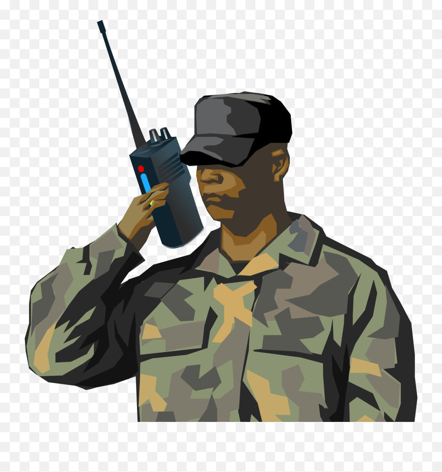 Download Cartoon Army Man Png - Army Soldier Clipart,Walkie Talkie Png