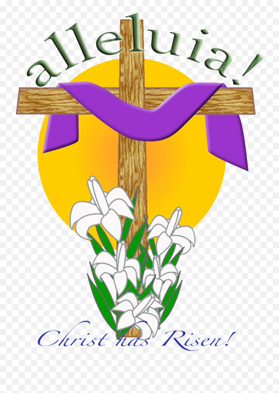 Christ Is Risen Alleluia - Easter Free Religious Clip Art Cross For Easter Png,Christ Is Risen Icon