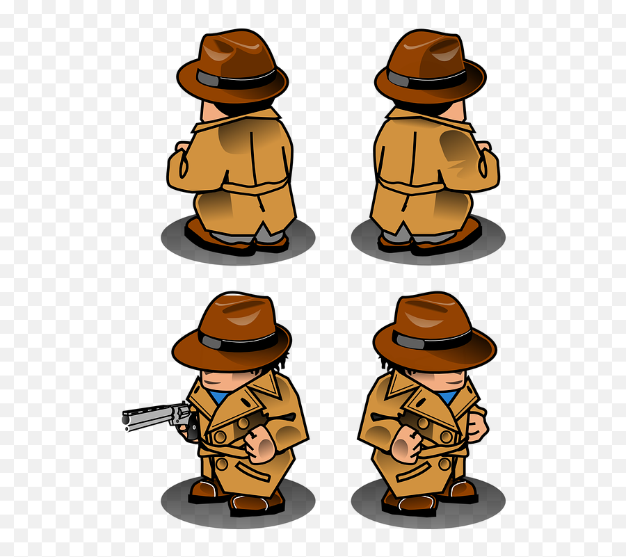 Detective Gun Man - Detective Sprite Png,Detective Png