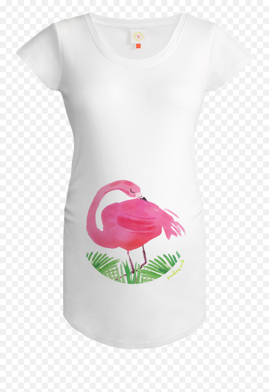 Flamingo Maternity Top In White - Swan Png,Flamingo Transparent Background
