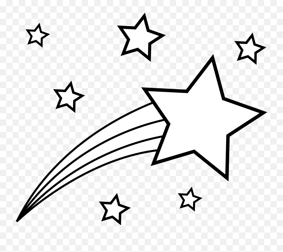48 Black Star Clipart And White Clip Art - Shooting Star Clipart Black And White Png,Black Star Png
