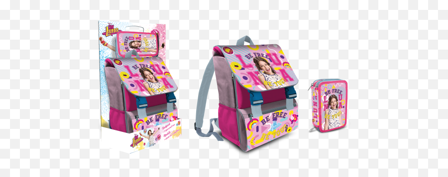 Kids Euroswan Italian Backpack Plumier 3 Zips Soy Luna 125 Kg - Mochilas De Soy Luna Con Ruedas Png,Soy Luna Png