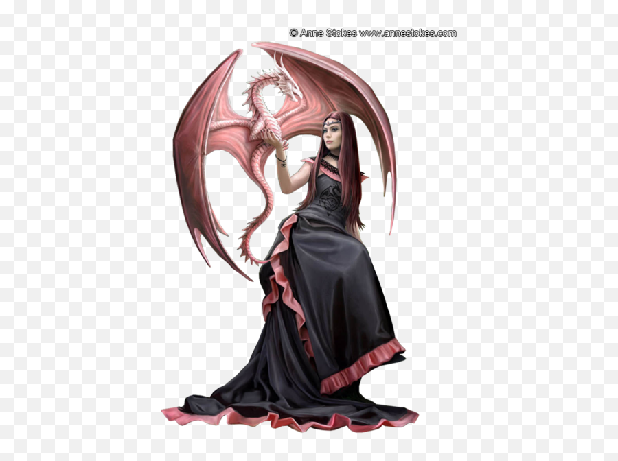 Girl And Dragon Png Official Psds - Anne Stokes,Cartoon Dragon Png