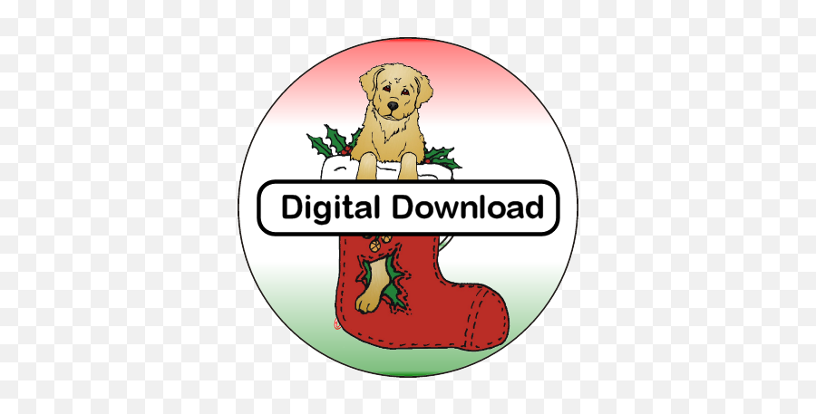 Golden Retriever Christmas Clip Art - Digital Download U2014 Argostar Dog Art Png,Golden Retriever Transparent
