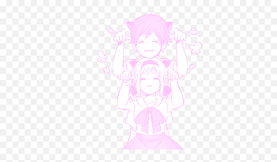 Mine Kawaii Manga Myedit Pink Pastel - Cute Anime Couple Aesthetic Png,Anime Couple Transparent