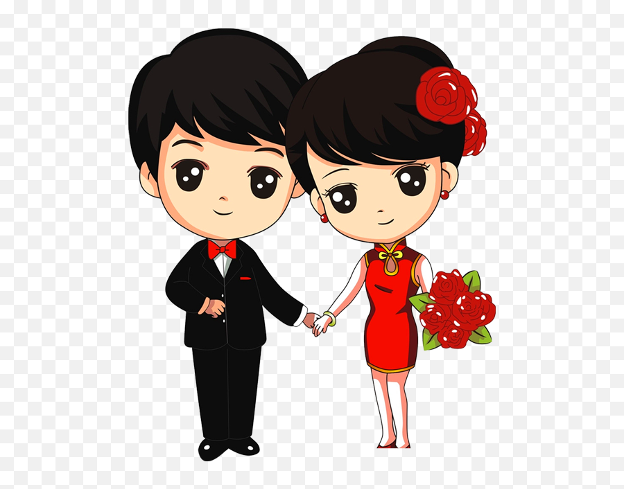 Download Wedding Couple Cartoon Png Transparent - Uokplrs Cartoon Love  Couple Png,Wedding Couple Png - free transparent png images 