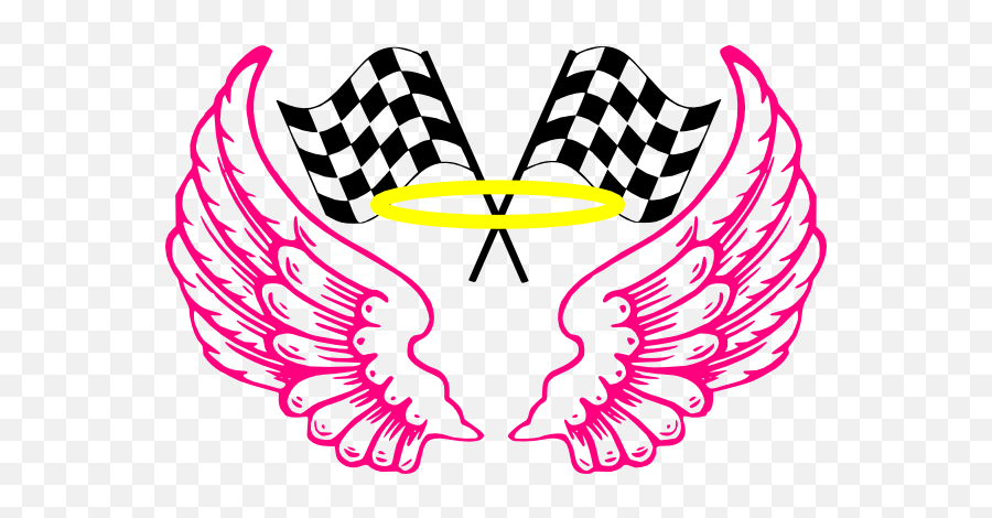 Race Angel Clip Art - Angel Wings And Halo Png 600x389 Checkered Flag Angel Wings,Angels Wings Png