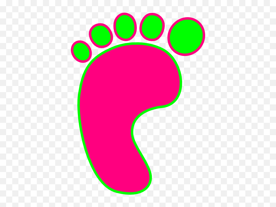 Green And Pink Left Foot Png Clip Arts For Web - Clip Arts Clip Art,Foot Png