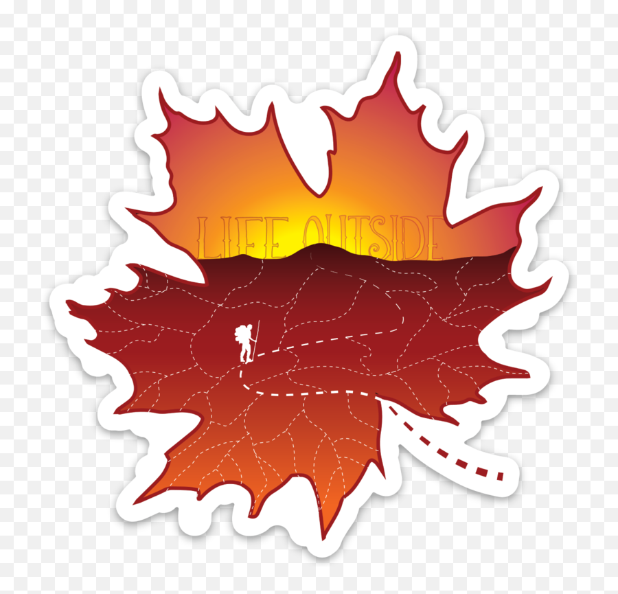 398x4 Bcoutdoors Life Outside Fall Leaf Hiking Sticker - Lovely Png,Boot Print Png