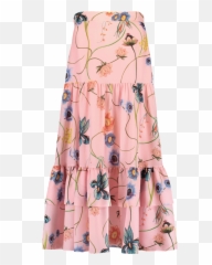 Emme Crepe Vintage Flower Skirt - Full Length png