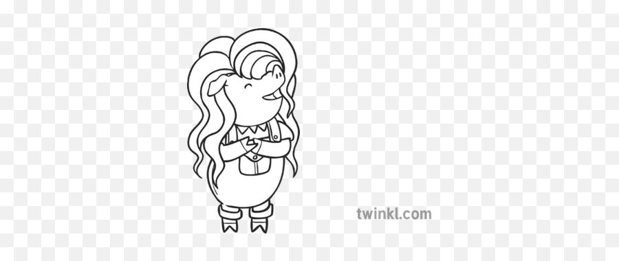 Drag Queen Phonics Eyfs Black And White Rgb - Pig In A Wig Colouring Png,Australian Icon Dress Up