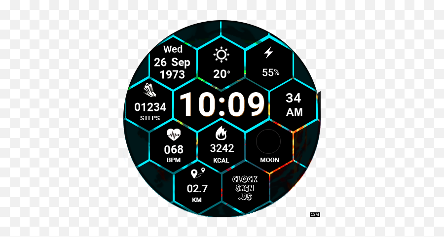Download Clock Skin Rr038 Android Watch - Dot Png,